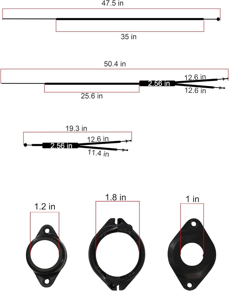WEERAS Brake Cable and Housing, BMX Bike Bicycle Gyro Brake Cables Front and Rear (Upper and Lower) Spinner Rotor - Image 4